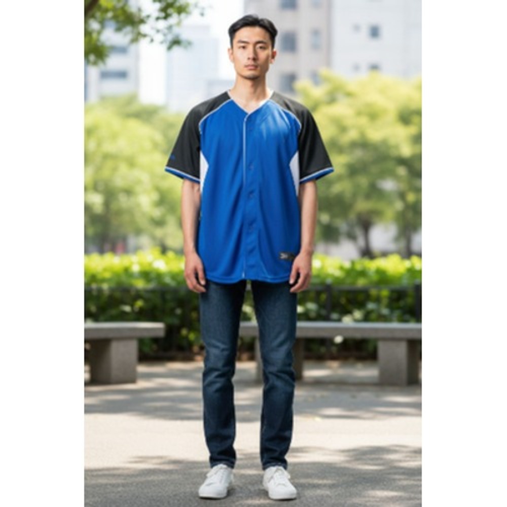 Boombah Baseball‎ Jersey Shirt Mens 2XL Blue Black Raglan Athletic Activewear